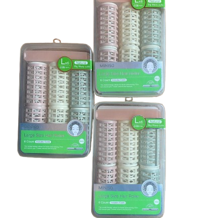 Miniso Large Hair Rollers – Voluminous Curls, Effortlessly (Pack of 6)